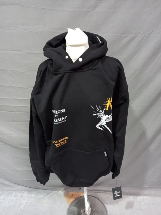 REPRESENT ICARUS HOODIE IN JET BLACK - LARGE