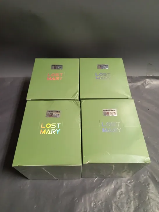 LOT OF 4 SEALED BOXES OF LOST MARY DISPOSABLE VAPES BAMBOO ALOE 18+