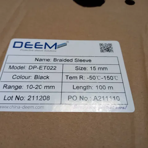 DEEM DP-ET022 BRAIDED SLEEVE 15MM 