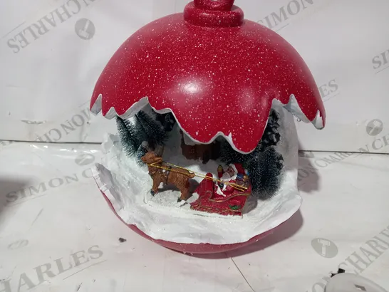 SANTAS EXPRESS PRE-LIT SPHERE WITH CHRISTMAS CHARACTER SCENE