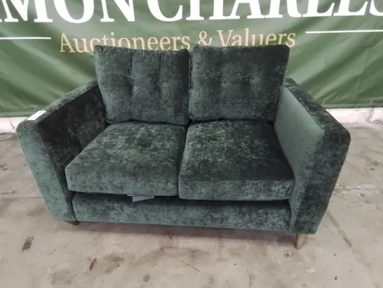 QUALITY BRITISH DESIGNER LOUNGE Co. HOLLY TWO SEATER SOFA PLUSH GREEN FABRIC 