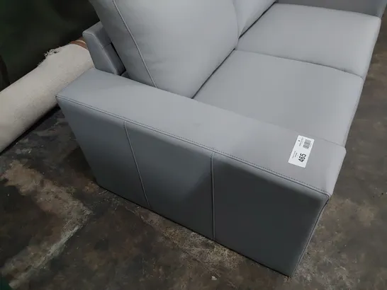 DESIGNER TWO SEATER SOFA GREY LEATHER 