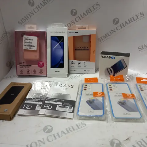 LOT OF ASSORTED PHONE ACCESSORIES TO INCLUDE PHONE CASES, SCREEN PROTECTORS AND POWERBANKS 