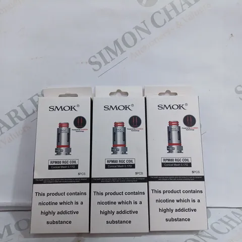 BOX OF APPROX 10 ASSORTED SMOK RPM80 RGC 5 COILS