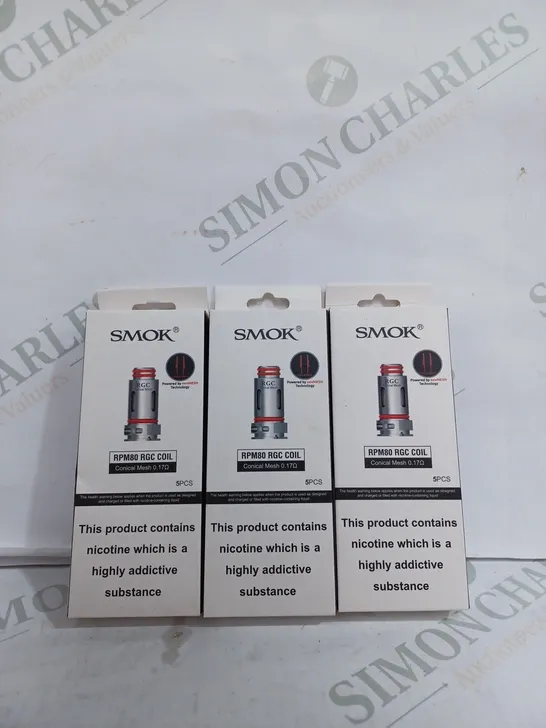 BOX OF APPROX 10 ASSORTED SMOK RPM80 RGC 5 COILS