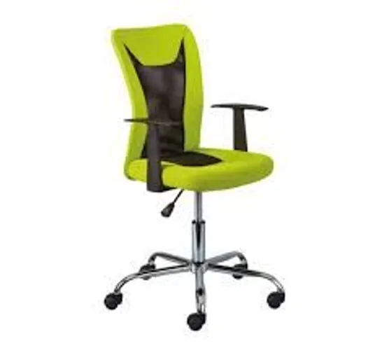 BRAND NEW & BOXED DONNY POLYTHER OFFICE CHAIR IN GREEN WITH ARMS (1 BOX)