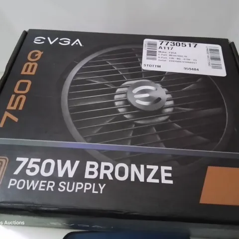 BOXED EVGA 750 BQ, 80+ BRONZE 750W, SEMI MODULAR POWER SUPPLY