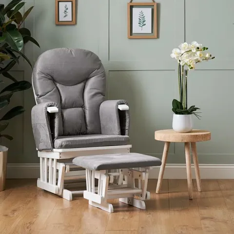 BOXED RECLINING GLIDER NURSING CHAIR AND FOOTREST