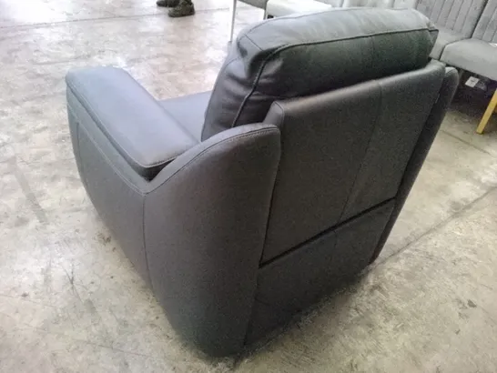 QUALITY ITALIAN DESIGNER PARMA NEW ELECTRIC RECLINER CHAIR - DARK GREY LEATHER 