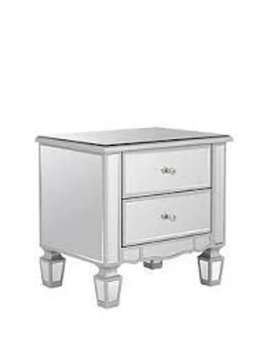 MIRAGE 2 DRAWER BEDSIDE MIRRORED CABINET RRP £169