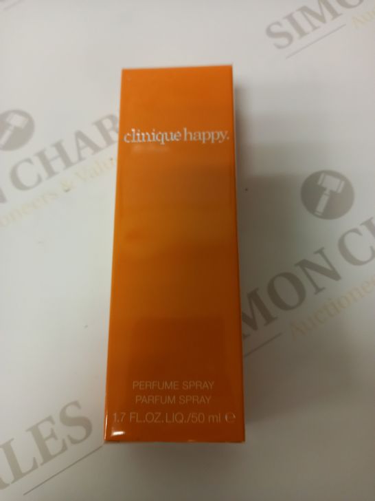 BOXED AND SEALED CLINIQUE HAPPY PERFUME SPRAY 50ML