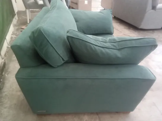 DESIGNER THE LOUNGE COMPANY MADE ARMCHAIR - TEAL/GREEN FABRIC 