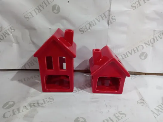 SET OF 2 CERMIC HOUSE CANDLE 