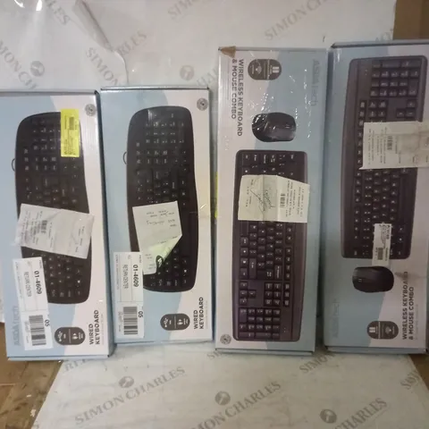 LOT OF 4 ASSORTED ASDATECH COMPUTER KEYBOARDS