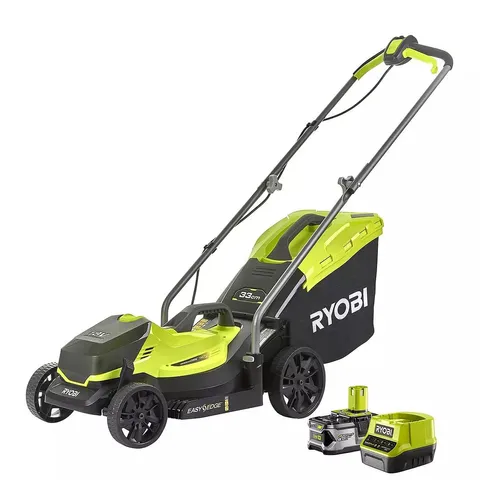 BOXED RYOBI RLM18X33B40 18V ONE+ CORDLESS 33CM LAWNMOWER STARTER KIT (1 X 4.0AH)