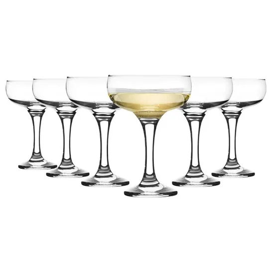 BOXED LAV MISKET GLASS CHAMPAGNE SAUCERS - 235ML  // SET OF 5