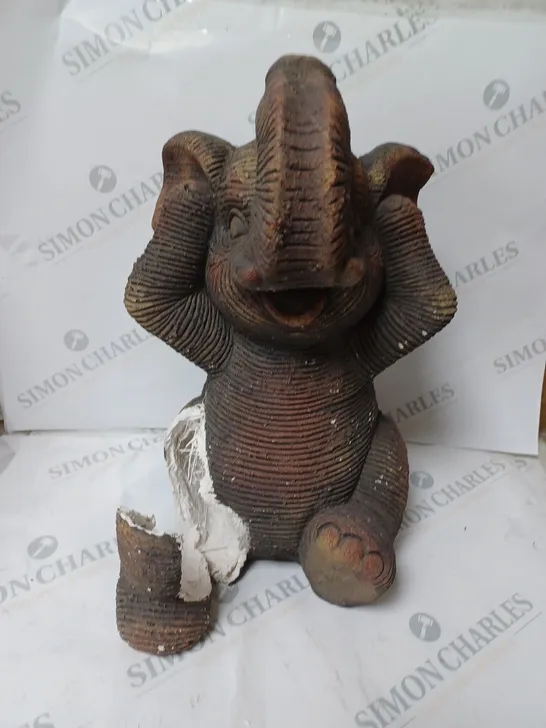 ELEPHANT HEAR BROWN STATUE