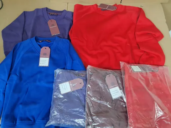 LOT OF APPROXIMATELY 125 WINTERBOTTOM SCHOOL JUMPERS IN VARIOUS SIZES AND COLOURS