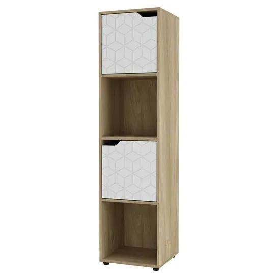 BOXED BLOEM BOOKCASE OAK/WHITE (2 BOXES)