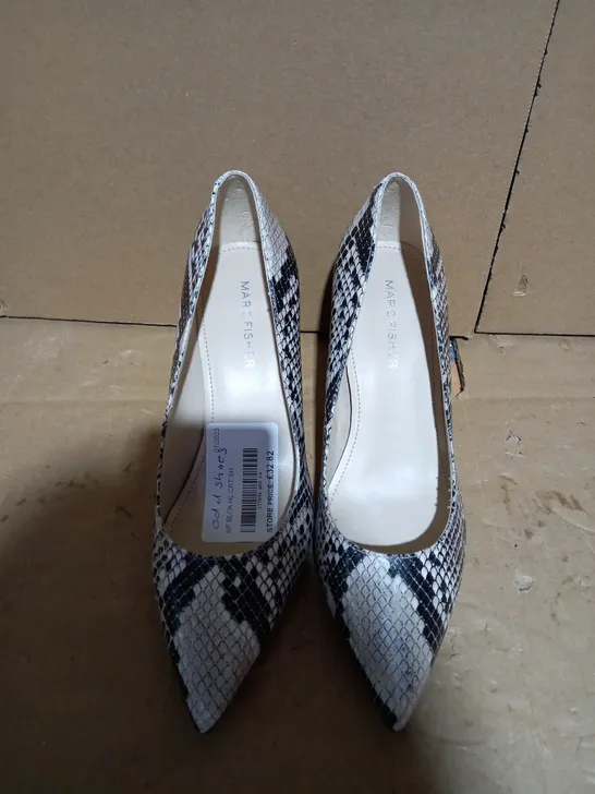 MARC FISHER SNAKE PRINT HEELED SHOES - UK SIZE 4 