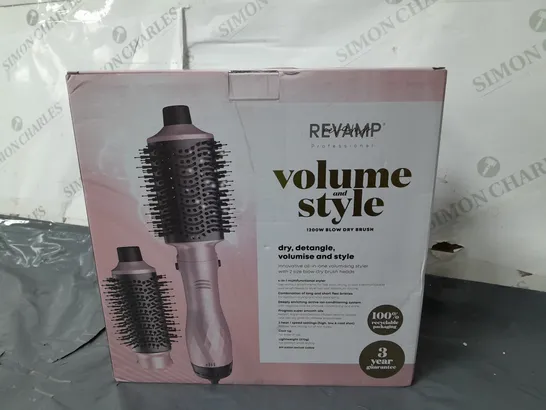 BOXED REVAMP PROFESSIONAL VOLUME AND STYLE 1200W BLOW DRY BRUSH 