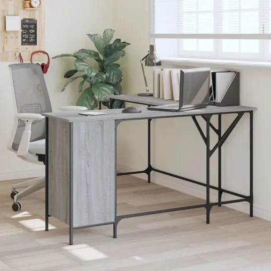 BOXED L-SHAPED METAL BASE WRITING DESK 