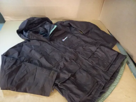 BERGHAUS AQ2 BROWN HOODED COAT - M