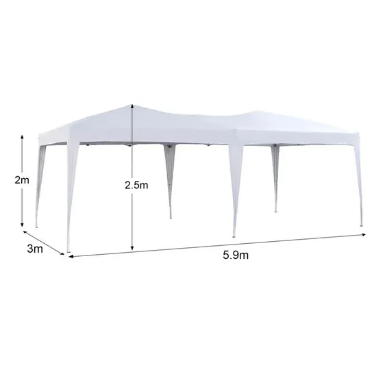 BOXED AZEN 3m X 6m METAL POP UP GAZEBO (1 BOX)