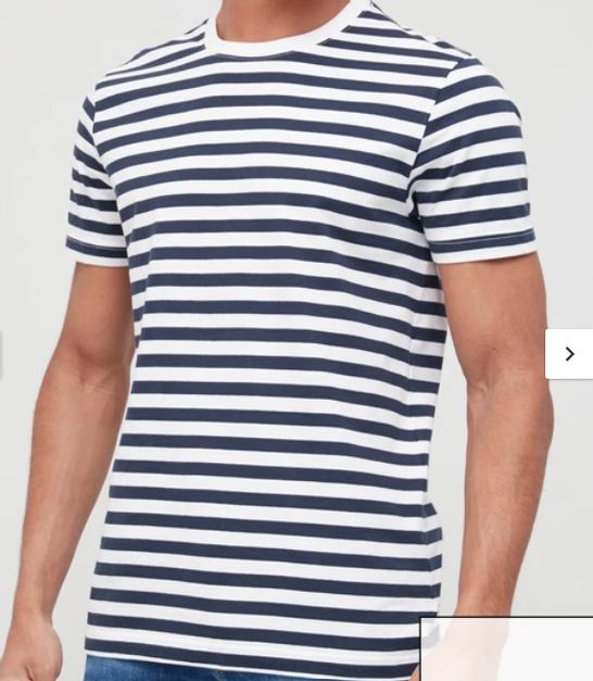 LOT OF 5 BRAND NEW EASY STRIPE T-SHIRT - NAVY/WHITE SIZE S RRP £50