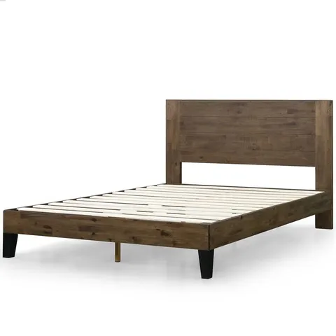 BOXED EVELYN SOLID WOOD BED FRAME WITH HEADBOARD // SIZE: SINGLE (1 BOX)