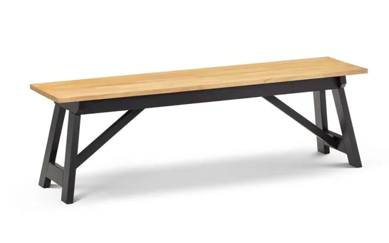 BOXED HOCKLEY BENCH - BLACK/OAK