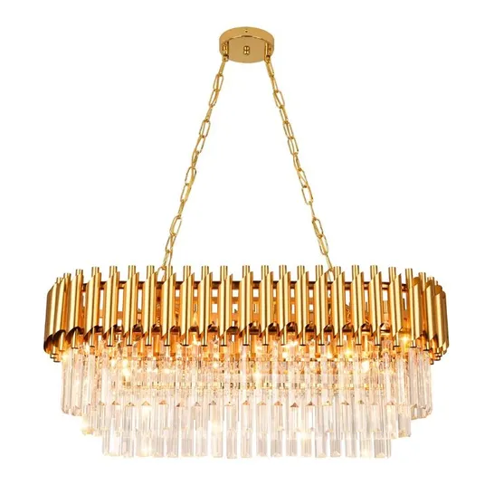 A BOXED ARMOR 8-LIGHT CRYSTAL CHANDELIER 