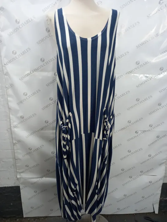 OBSESSION BLUE/WHITE MAXI DRESS - SIZE UNSPECIFIED