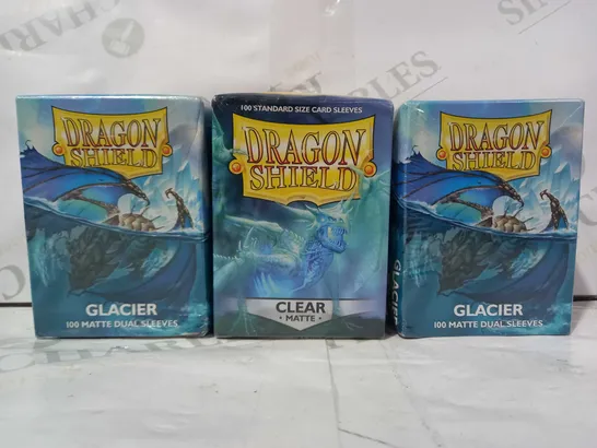 LOT OF 3 ASSORTED DRAGON SHIELD PACKS OF STANDARD SIZE CARD SLEEVES