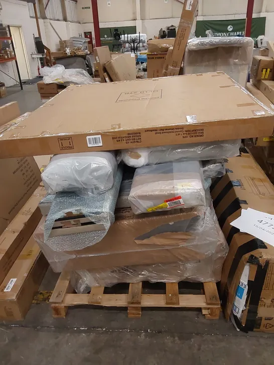 PALLET OF ASSORTED DESIGNER BEDS AND BED PARTS