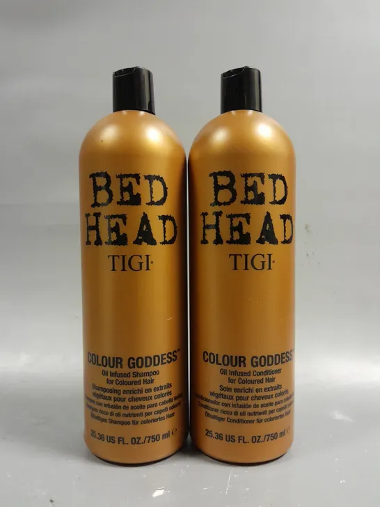 SET OF 2 BED HEAD COLOUR GODDESS OIL INFUSED SHAMPOO (750ML) AND CONDITIONER (750ML) 