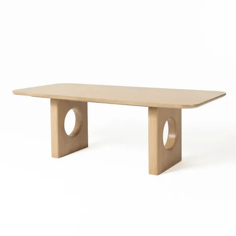 BOXED AMADUS SOLID WOOD DINING TABLE (2 BOXES)