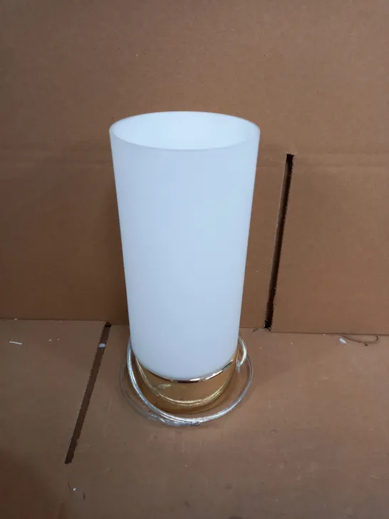 GLASS/METAL WHITE/GOLD TABLE LAMP