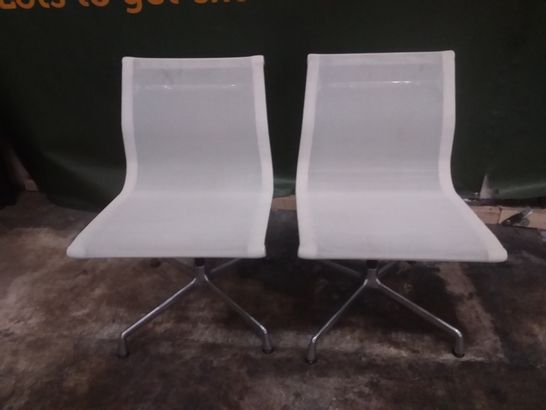 PAIR OF VITRA CREAM AND CHROME OFFICE CHAIRS