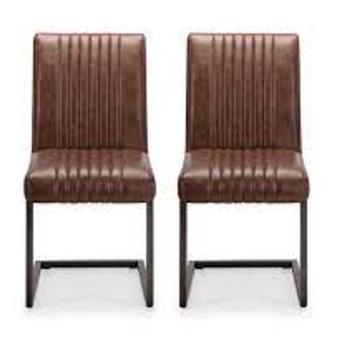 BOXED PAIR OF BROOKLYN ANTIQUE BROWN/GUNMETAL DINING CHAIRS