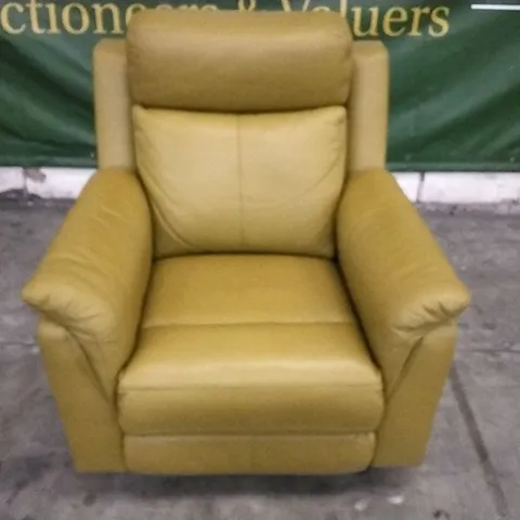 QUALITY DESIGNER MUSTARD LEATHER ELECTRIC RECLINING CHAIR