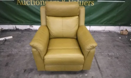 QUALITY DESIGNER MUSTARD LEATHER ELECTRIC RECLINING CHAIR