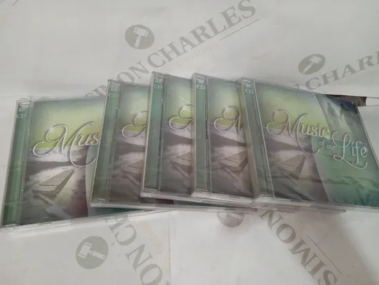 BOX OF APPROXIMATELY 20 MUSIC OF OUR LIFE AUDIO CDS