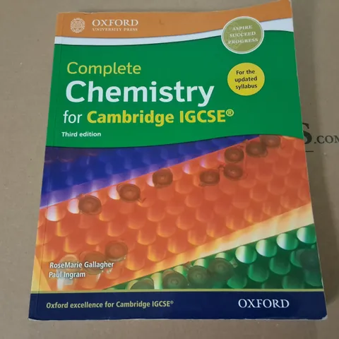 OXFORD COMPLETE CHEMISTRY FOR CAMBRIDGE IGCSE THIRD EDITION