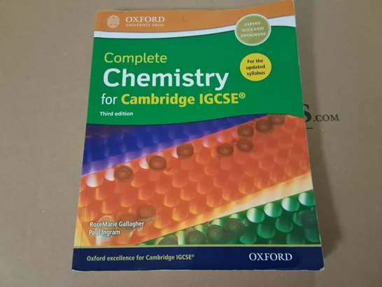 OXFORD COMPLETE CHEMISTRY FOR CAMBRIDGE IGCSE THIRD EDITION