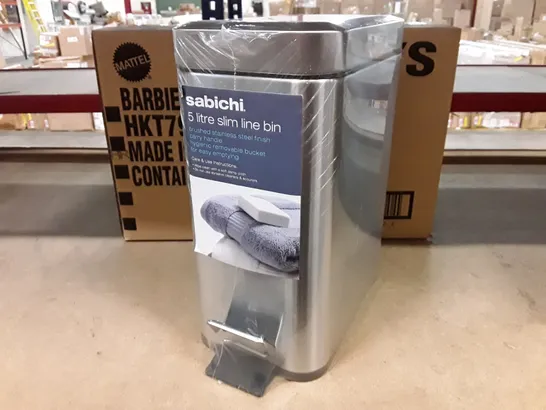 BOXED STAINLESS STEEL 5 LITRE STEP ON RUBBISH BIN