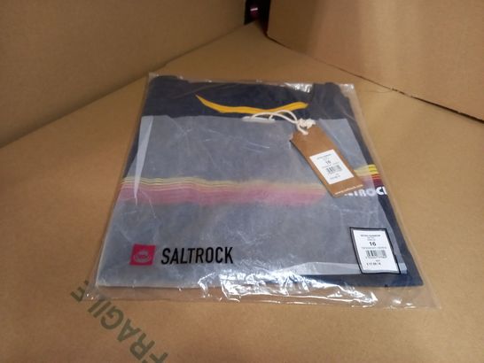 PACKAGED SALTCROCK NAVY/RETRO RAINBOW CREW NECK TEE - SIZE 16