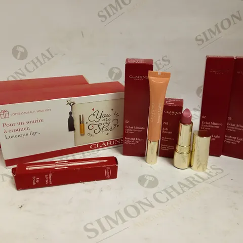 LOT OF 8 CLARINS LIP ITEMS