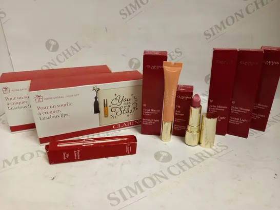 LOT OF 8 CLARINS LIP ITEMS