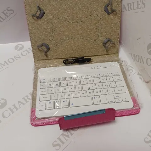 PINK IPAD MINI CASE WITH WHITE KEYBOARD